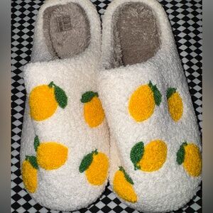 Lemon Fuzzy Slippers